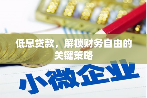 剑河低息贷款，解锁财务自由的关键策略