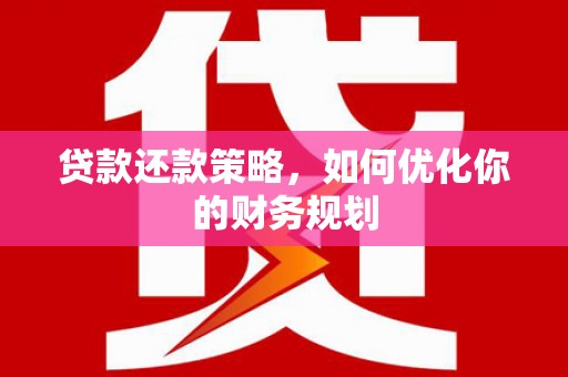 维西贷款还款策略，如何优化你的财务规划
