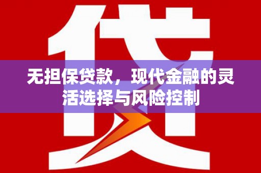 夏县无担保贷款，现代金融的灵活选择与风险控制