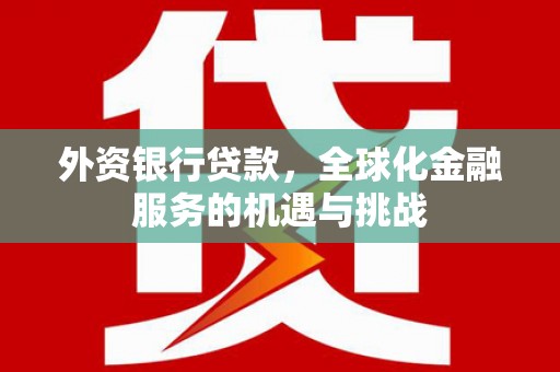 克孜勒苏柯尔克孜外资银行贷款，全球化金融服务的机遇与挑战