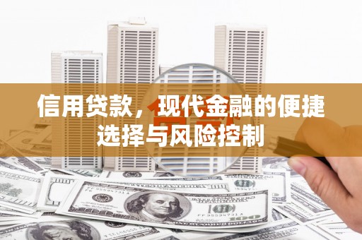 香格里拉信用贷款，现代金融的便捷选择与风险控制