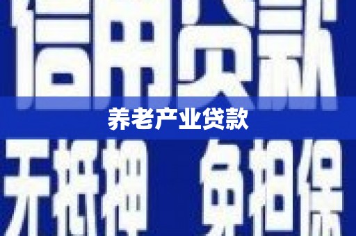 广河养老产业贷款
