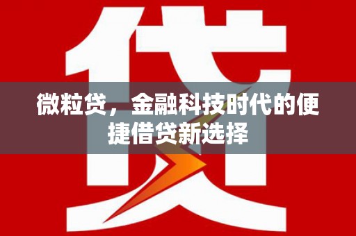 光复微粒贷，金融科技时代的便捷借贷新选择