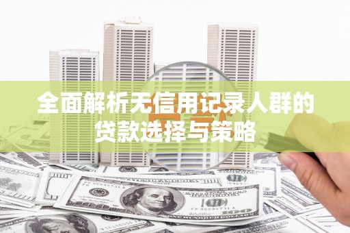 全州全面解析无信用记录人群的贷款选择与策略